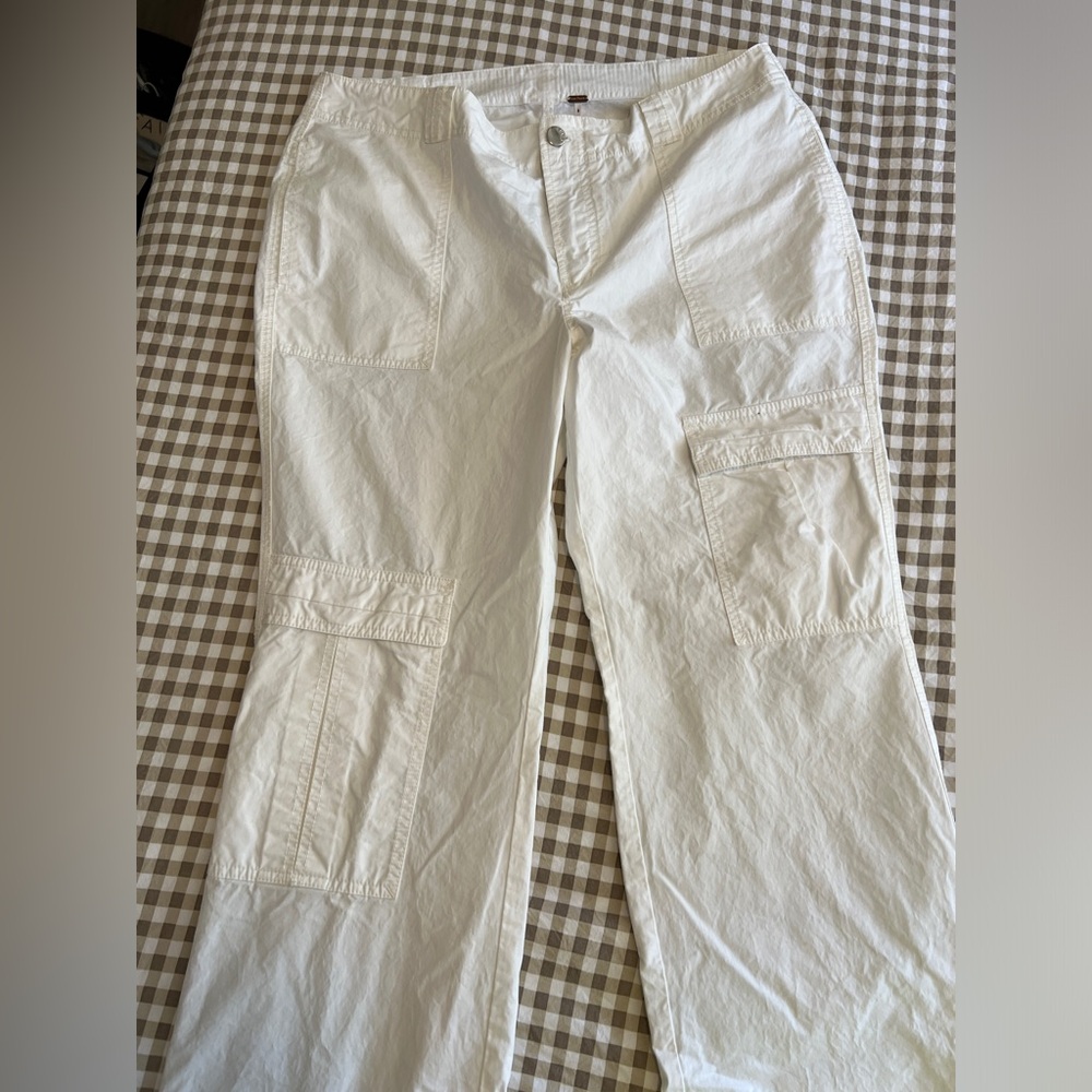 Free people white cargo pants